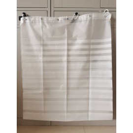 AJJKL Shower Curtain with Snap-in Fabric Liner Set, 6 Hooks Included - Hotel Style, Waterproof & Washable, Heavyweight Fabric & Mesh Top Window - 60x150cm, White